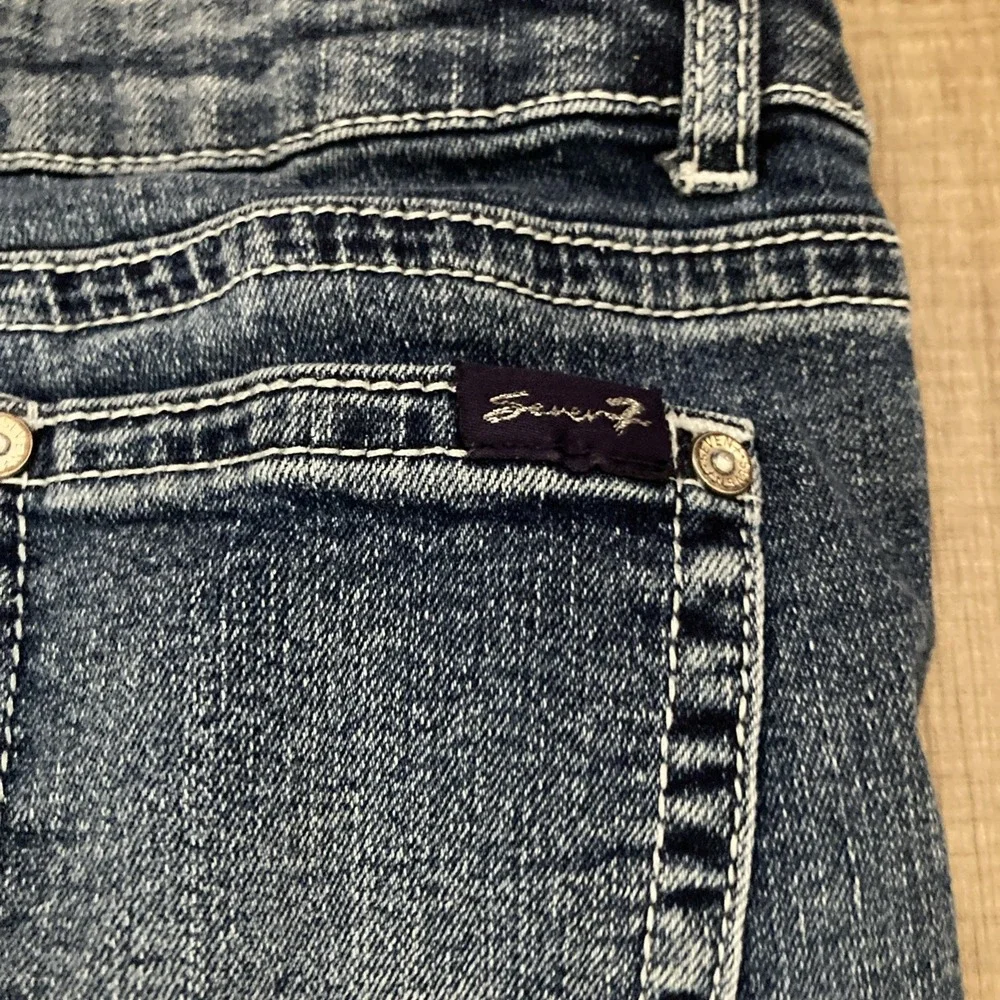 7 Seven Jeans Girls Size 10 Embroiderer Skinny Stretch Jeans  Medium Wash Spring